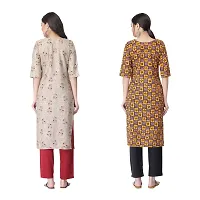 Attarctive Crepe Printed Straight Kurti Combo For Women Pack Of 2-thumb1