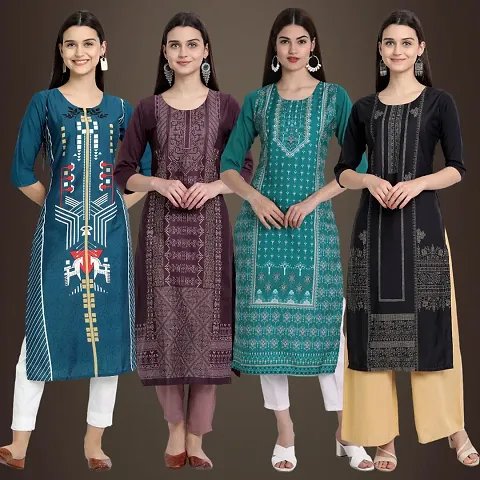 Stylish Fancy Crepe Kurtis Pack Of 4