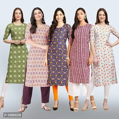 Women Stylish Crepe Printed Staright Kurta