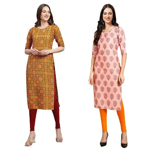 Straight Crepe Kurta Pack Of 2