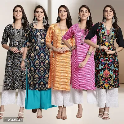 Fancy Crepe Kurtis For Women Pack Of 5-thumb0