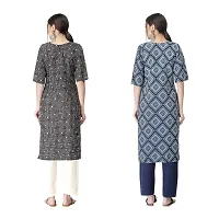 Attarctive Crepe Printed Straight Kurti Combo For Women Pack Of 2-thumb1