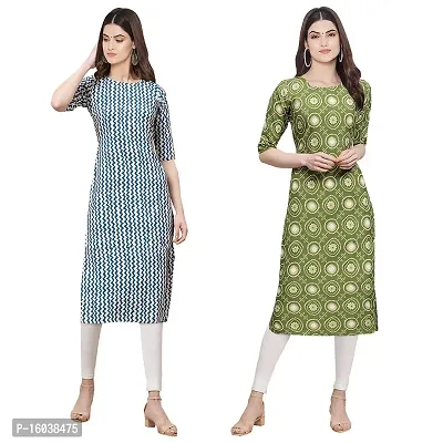 Stylish Digital Printed Women Crepe Kurta- Pack of 2