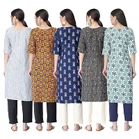 New Crepe Printed Kurtis Combo For Women Pack Of 5-thumb1