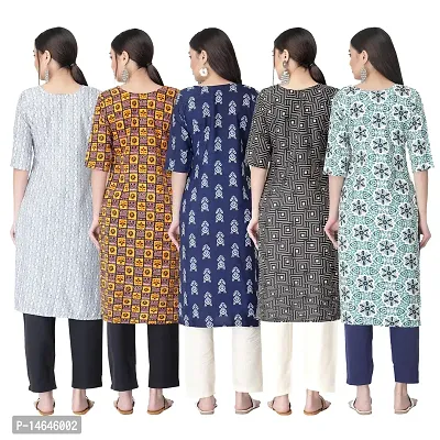 New Crepe Printed Kurtis Combo For Women Pack Of 5-thumb2