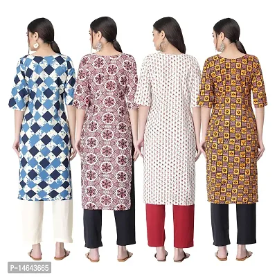 New Crepe Combo Printed Kurtis For Women Pack Of 4-thumb2