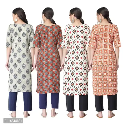 New Crepe Combo Printed Kurtis For Women Pack Of 4-thumb2