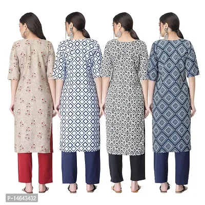 New Crepe Combo Printed Kurtis For Women Pack Of 4-thumb2