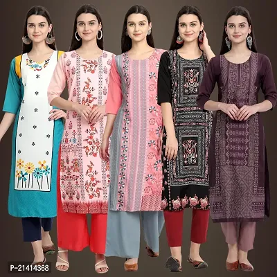 Fancy Crepe Kurtis For Women Pack Of 5-thumb0