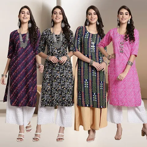 Fancy Crepe Kurtis for Women Pack Of 4