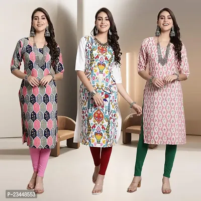 Fancy Rayon Kurtis For Women Pack Of 3-thumb0