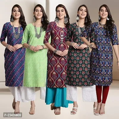 Fancy Crepe Kurtis For Women Pack Of 5-thumb0