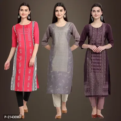 Fancy Crepe Kurtis for Women Pack Of 3-thumb0