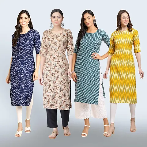 Fancy Combo of 4 Crepe Kurti