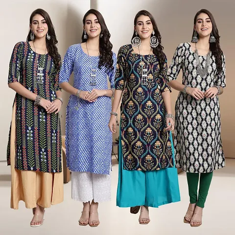 Fancy Crepe Kurtis for Women Pack Of 4