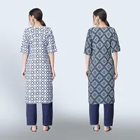 Women Stylish Crepe Ethnic Motif Casual Straight Kurta-thumb1