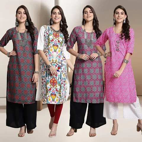 Fancy Crepe Kurtis for Women Pack Of 4