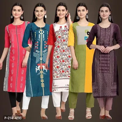 Fancy Crepe Kurtis For Women Pack Of 5-thumb0