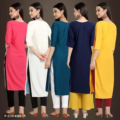 Fancy Crepe Kurtis For Women Pack Of 5-thumb2