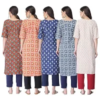 New Crepe Printed Kurtis Combo For Women Pack Of 5-thumb1