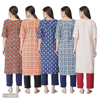 New Crepe Printed Kurtis Combo For Women Pack Of 5-thumb2