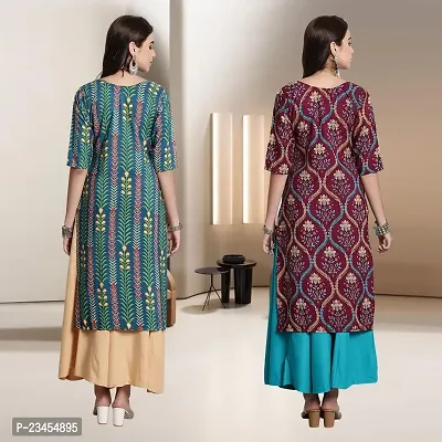 Fancy Rayon Kurtis For Women Pack Of 2-thumb2