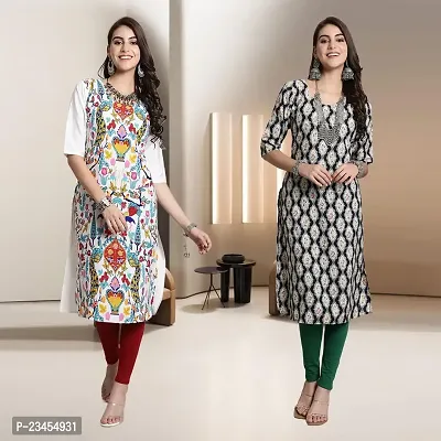 Fancy Rayon Kurtis For Women Pack Of 2-thumb0