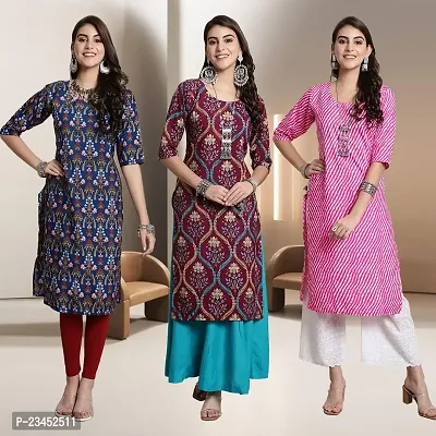 Fancy Rayon Kurtis For Women Pack Of 3-thumb0