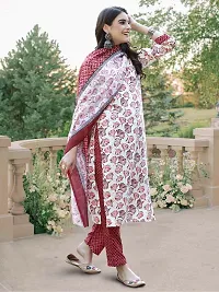 Fancy Cotton Blend Kurta Bottom And Dupatta Set For Women-thumb1