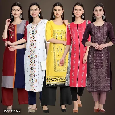 Fancy Crepe Kurtis For Women Pack Of 5-thumb0