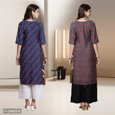 Fancy Rayon Kurtis For Women Pack Of 2-thumb2