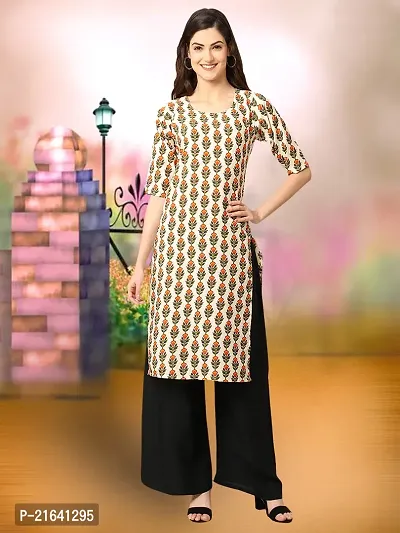 Fancy Crepe Printed Stitched Kurta For Women