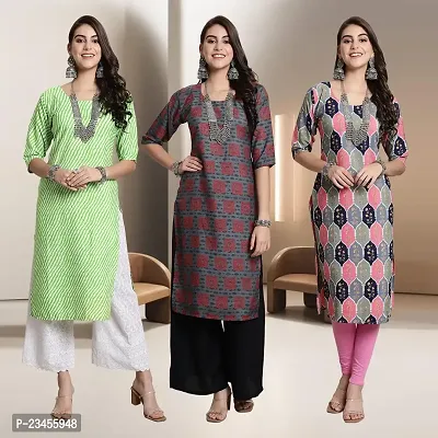 Fancy Rayon Kurtis For Women Pack Of 3-thumb0