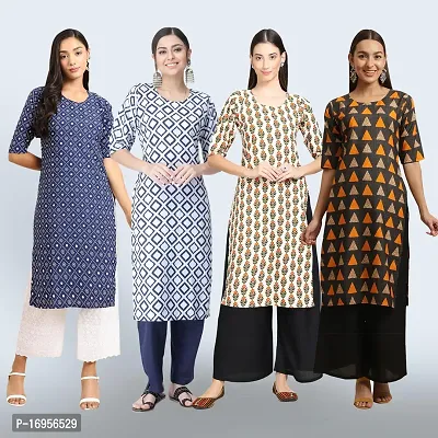 Women Stylish Crepe Straight Kurta