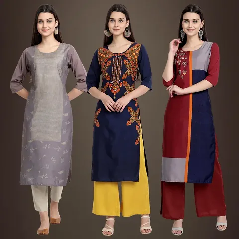 Fancy Crepe Kurtis for Women Pack Of 3