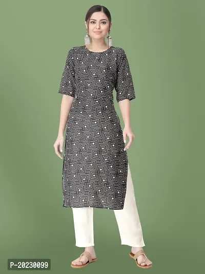 Stylish Crepe Printed Kurti For Women-thumb0