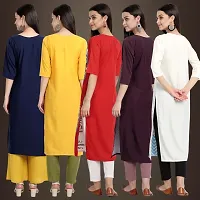 Fancy Crepe Kurtis For Women Pack Of 5-thumb1