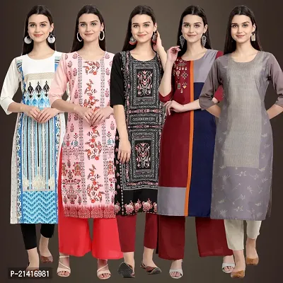 Fancy Crepe Kurtis For Women Pack Of 5