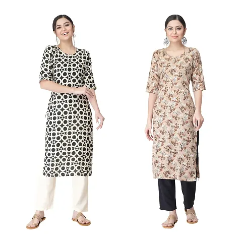 Crepe Combo Printed Kurtis For Women Pack Of 2 Vol 1