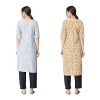 Attarctive Crepe Printed Straight Kurti Combo For Women Pack Of 2-thumb1