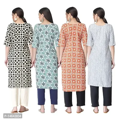 New Crepe Combo Printed Kurtis For Women Pack Of 4-thumb2