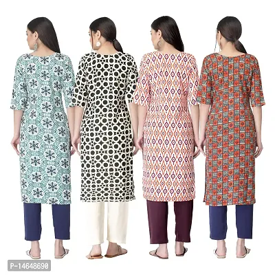 New Crepe Combo Printed Kurtis For Women Pack Of 4-thumb2