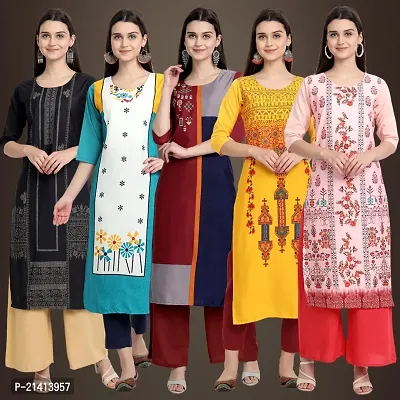 Fancy Crepe Kurtis For Women Pack Of 5-thumb0