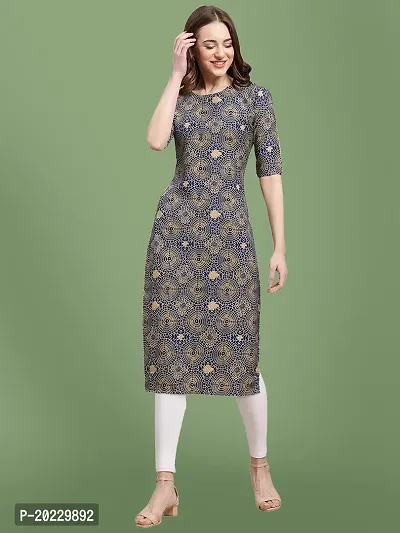 Stylish Crepe Printed Kurti For Women-thumb0