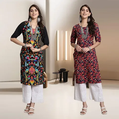 Fancy Rayon Kurtis For Women Pack Of 2