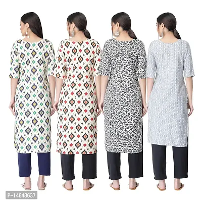 New Crepe Combo Printed Kurtis For Women Pack Of 4-thumb2