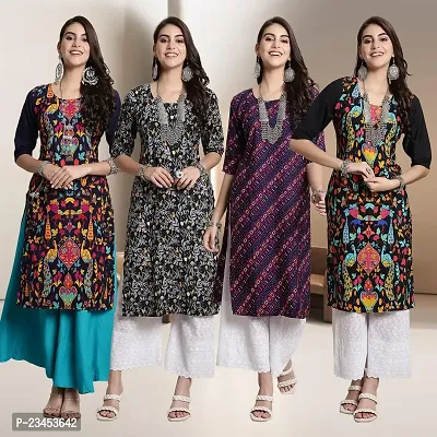 Fancy Crepe Kurtis for Women Pack Of 4-thumb0