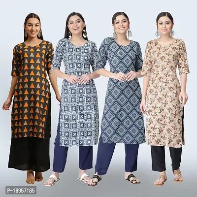 Women Stylish Crepe Straight Kurta