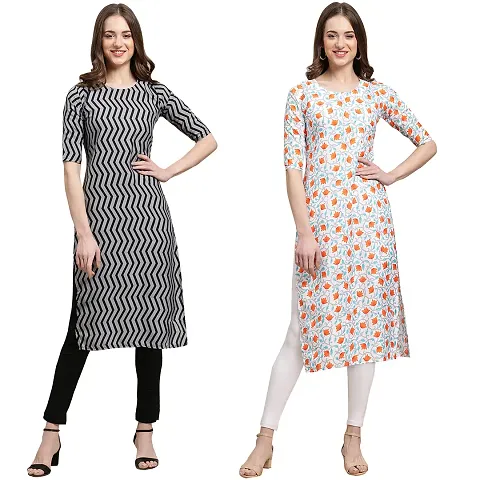 Stylish Crepe Printed Kurti - Pack of 2