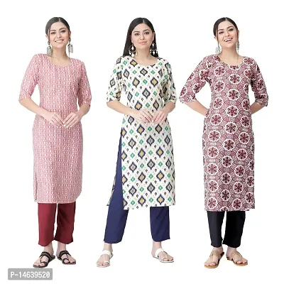 New Crepe Combo Printed Kurtis For Women Pack Of 3